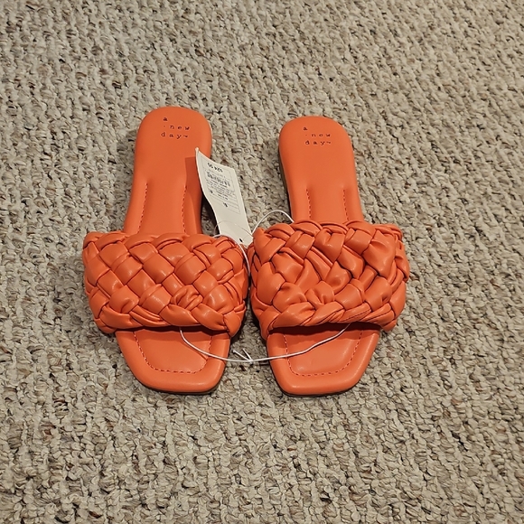 A New Day Women's Bright Orange Woven Sandals - Picture 1 of 4